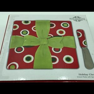 Fitz and Floyd Holiday Cheer Snack Plate Spreader
